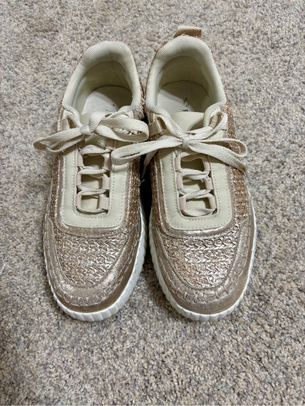 Rampage Woven Gold Metallic Platform Sneakers